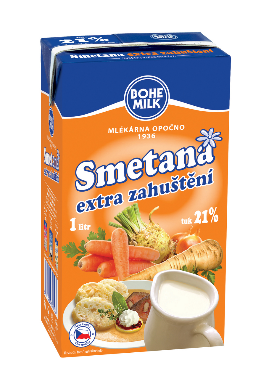 BOHEMILK Smetana Extra zahuštěná 21 % 6 x 1 l