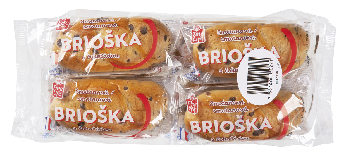 Fine Life Briošky smetanové s čokoládou 8 x 35 g