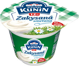 MLÉKÁRNA KUNÍN Smetana zakysaná 12 % chlaz. 12 x 190 g