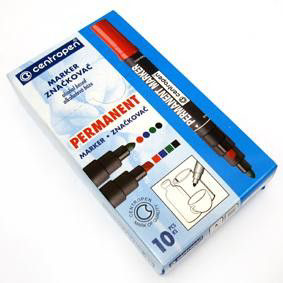 centropen Značkovač permanentní 8576 černý sada 10 ks