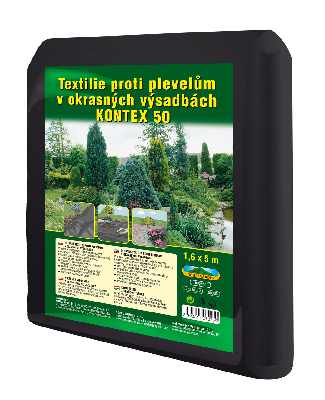 NOHEL-GARDEN Textilie proti plevelům 1,6 x 5 m/ mulč/ ČR 1 ks