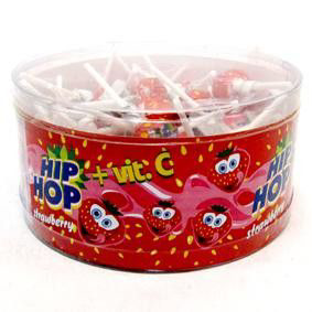 Hip Hop lízátka jahodová 50 x 8 g