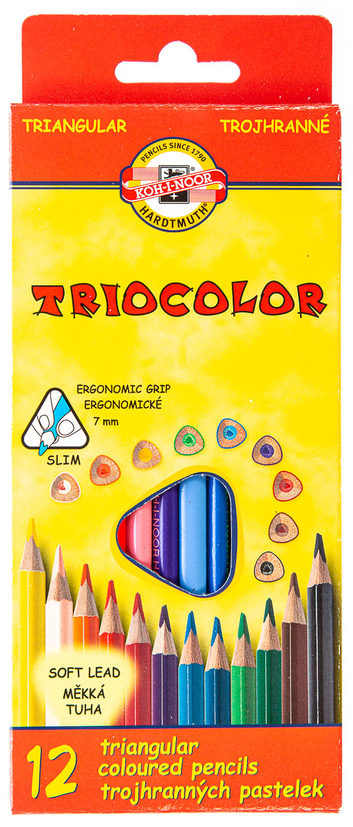 Pastelky trojhranné KOH-I-NOOR 12 ks