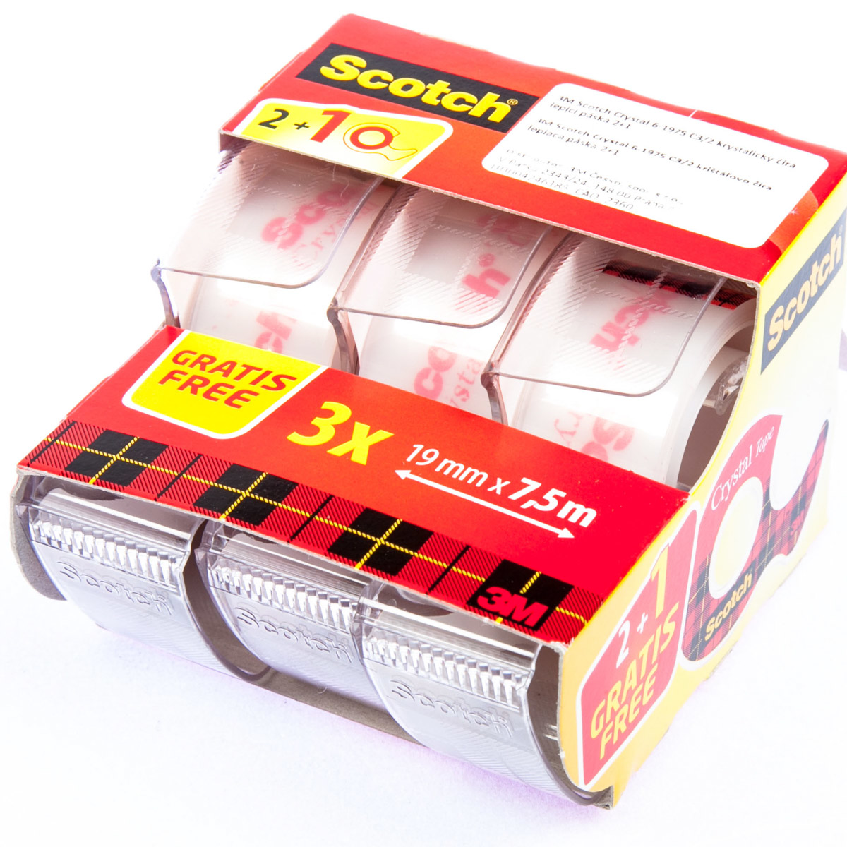 Scotch Páska lepicí tape Crystal 19 mm x 7,5 m 2 + 1 ks