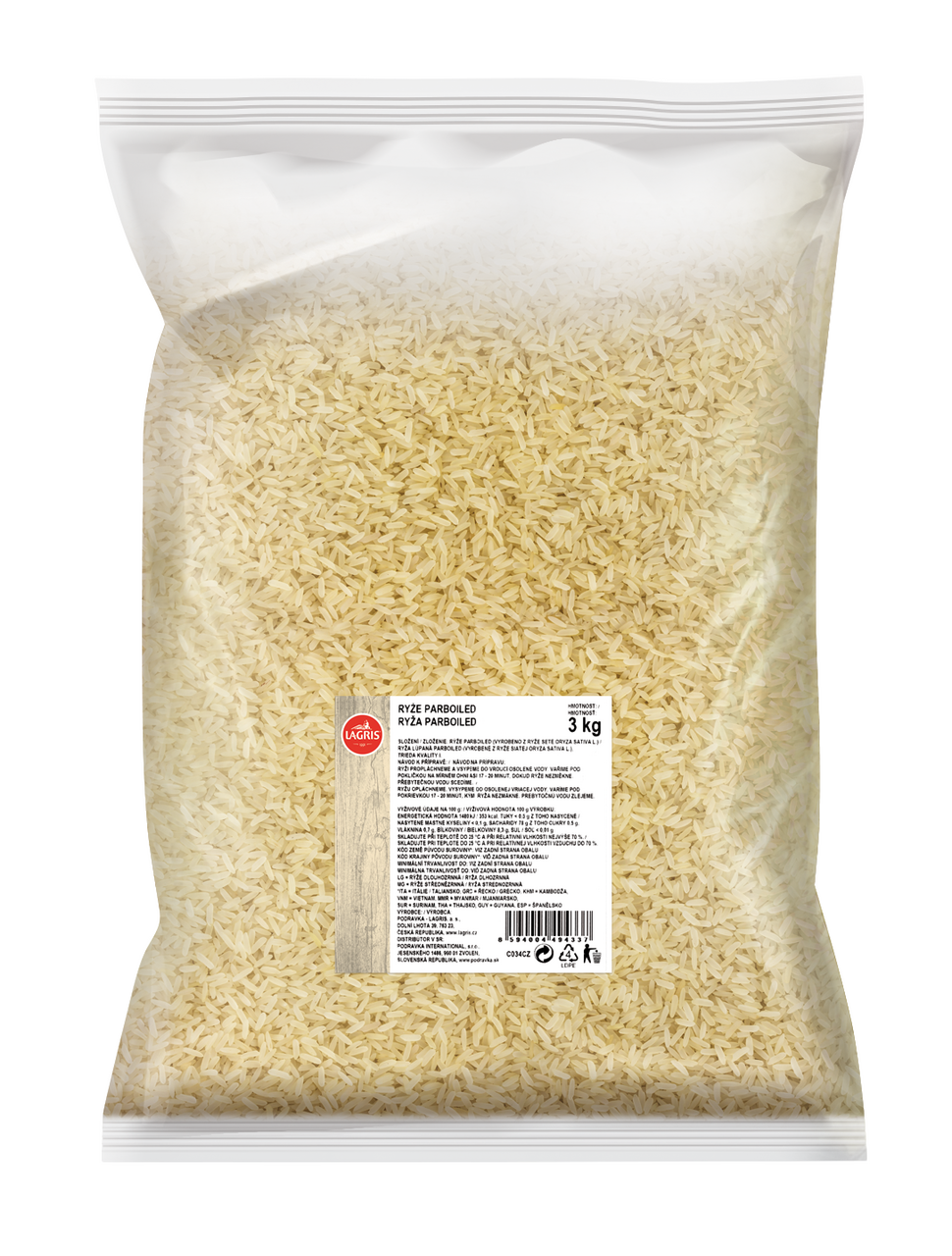 LAGRIS Rýže Parboiled Extra kvalita 3 kg