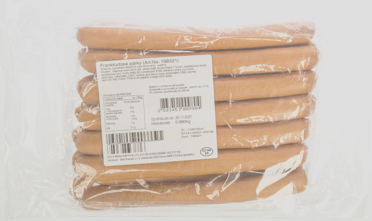 STEINHAUSER Párky frankfurtské chlaz. váž. cca 1 kg