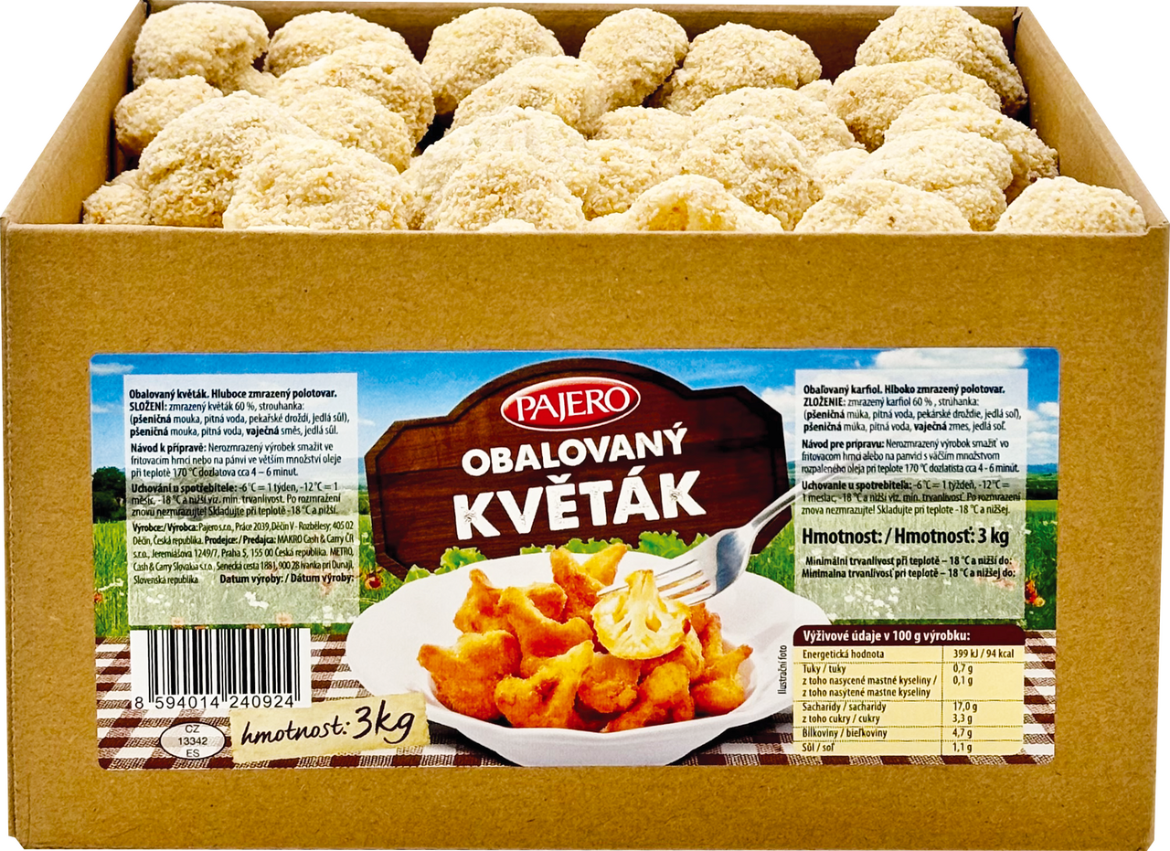 PAJERO Květák obalovaný mraž. 3 kg