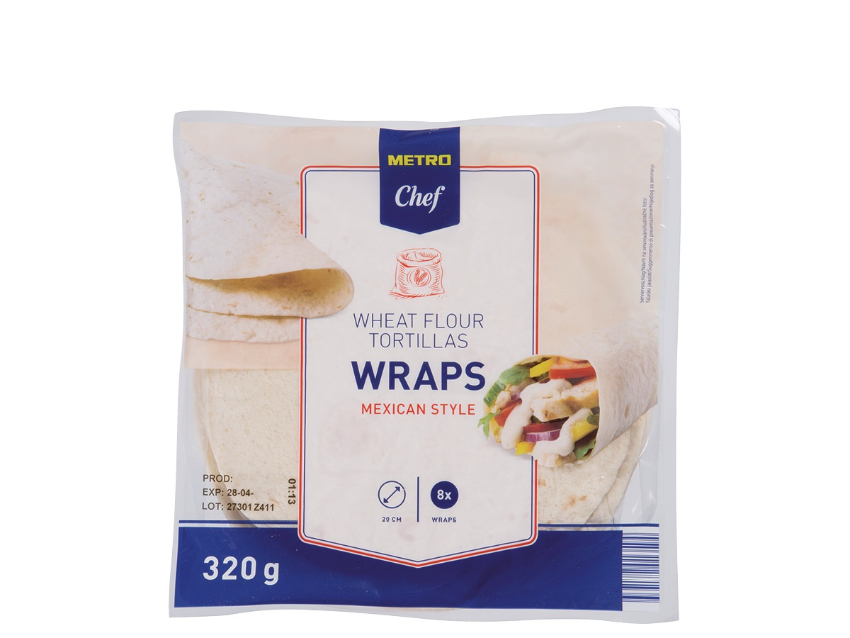 METRO Chef Tortillas Wraps Mexican Style 20 cm 8 x 40 g