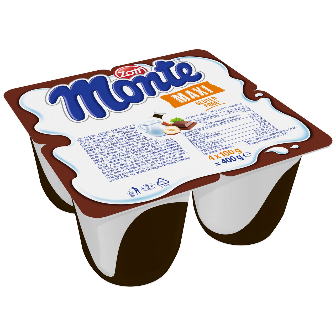 Zott Monte Maxi dezert chlaz. 4 x 100 g