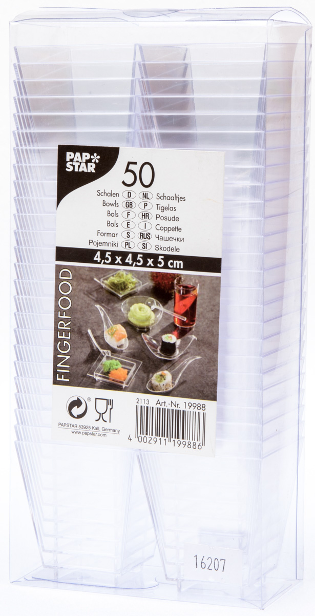 FINGERFOOD Miska Crystal 4,5 x 4,5 x 5 cm 50 ks