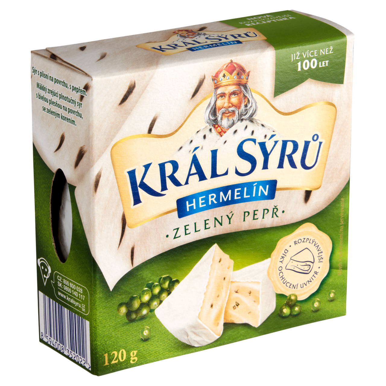KRÁL SÝRŮ Hermelín se zeleným pepřem chlaz. 120 g