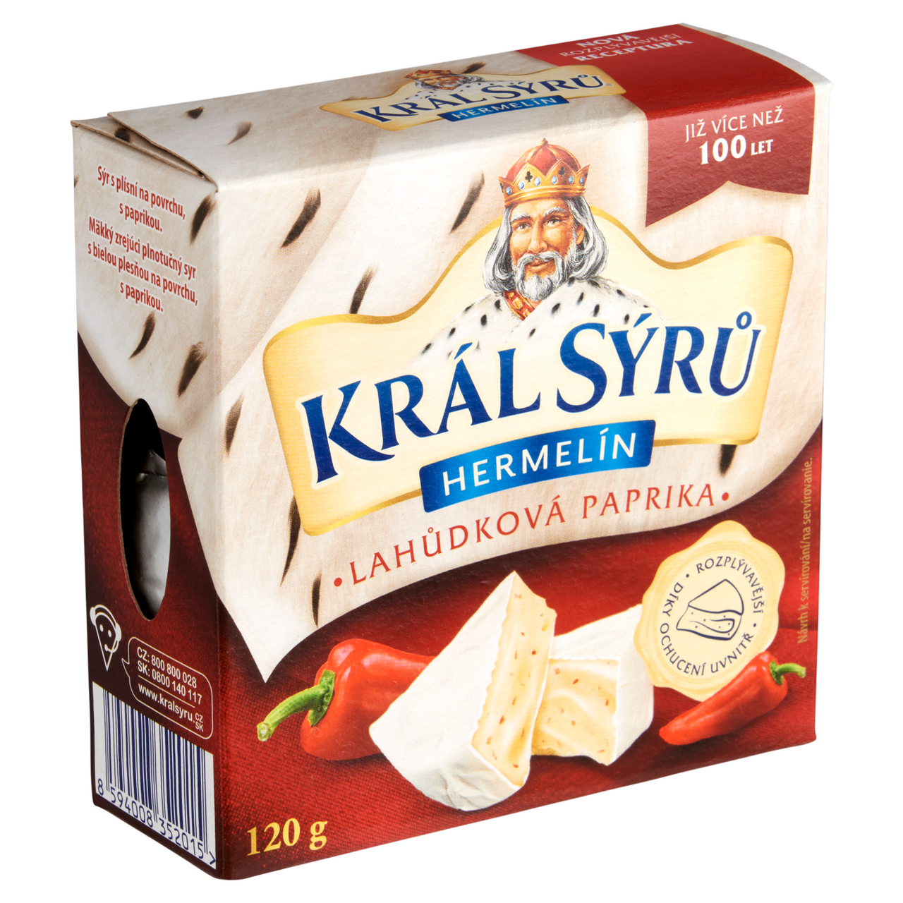 KRÁL SÝRŮ Hermelín s červenou paprikou chlaz. 120 g
