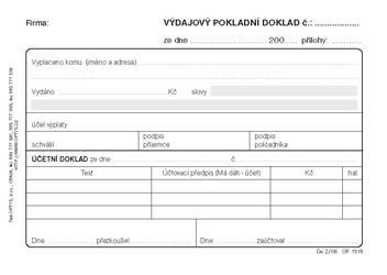 SIGMA Výdajový doklad A6 50 listů 10 ks