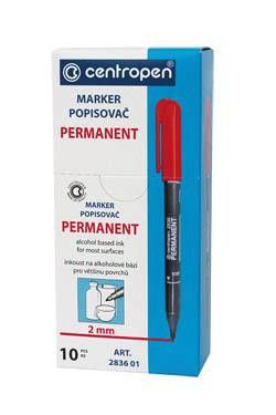 centropen Popisovač permanentní černý 2836 sada 10 ks