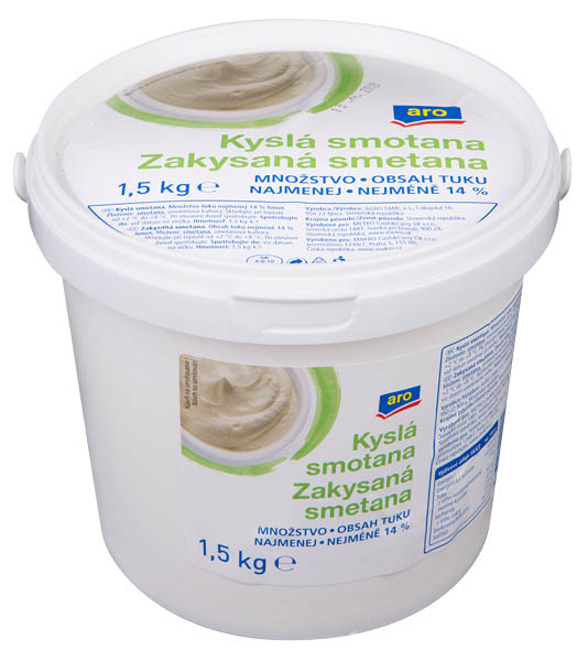 aro Smetana zakysaná 14% chlaz. 1,5 kg
