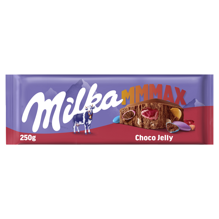 Milka Mmmax Choco Jelly mléčná čokoláda s želé 250 g