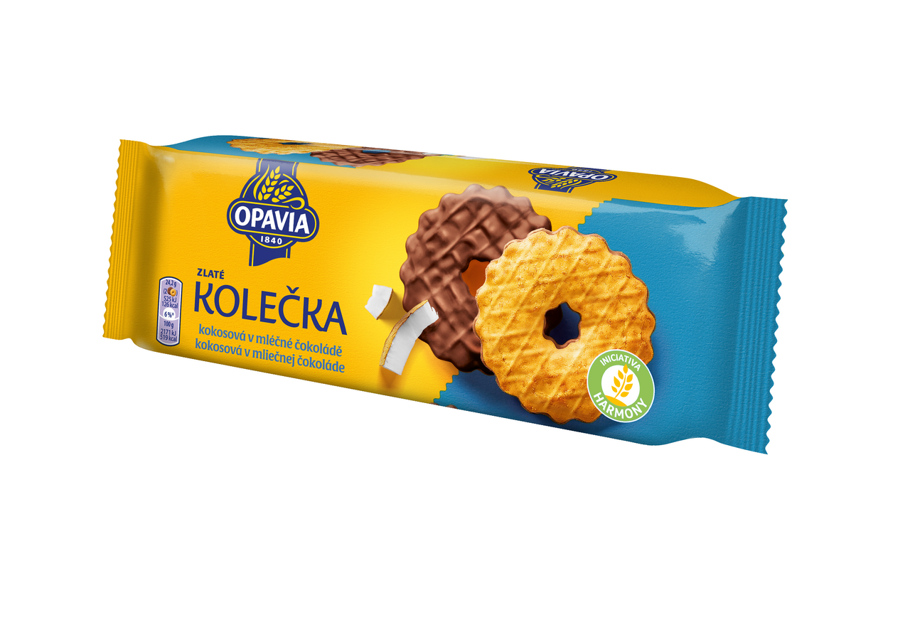 OPAVIA Zlaté kolečka s kokosem polomáčené 12 x 146 g