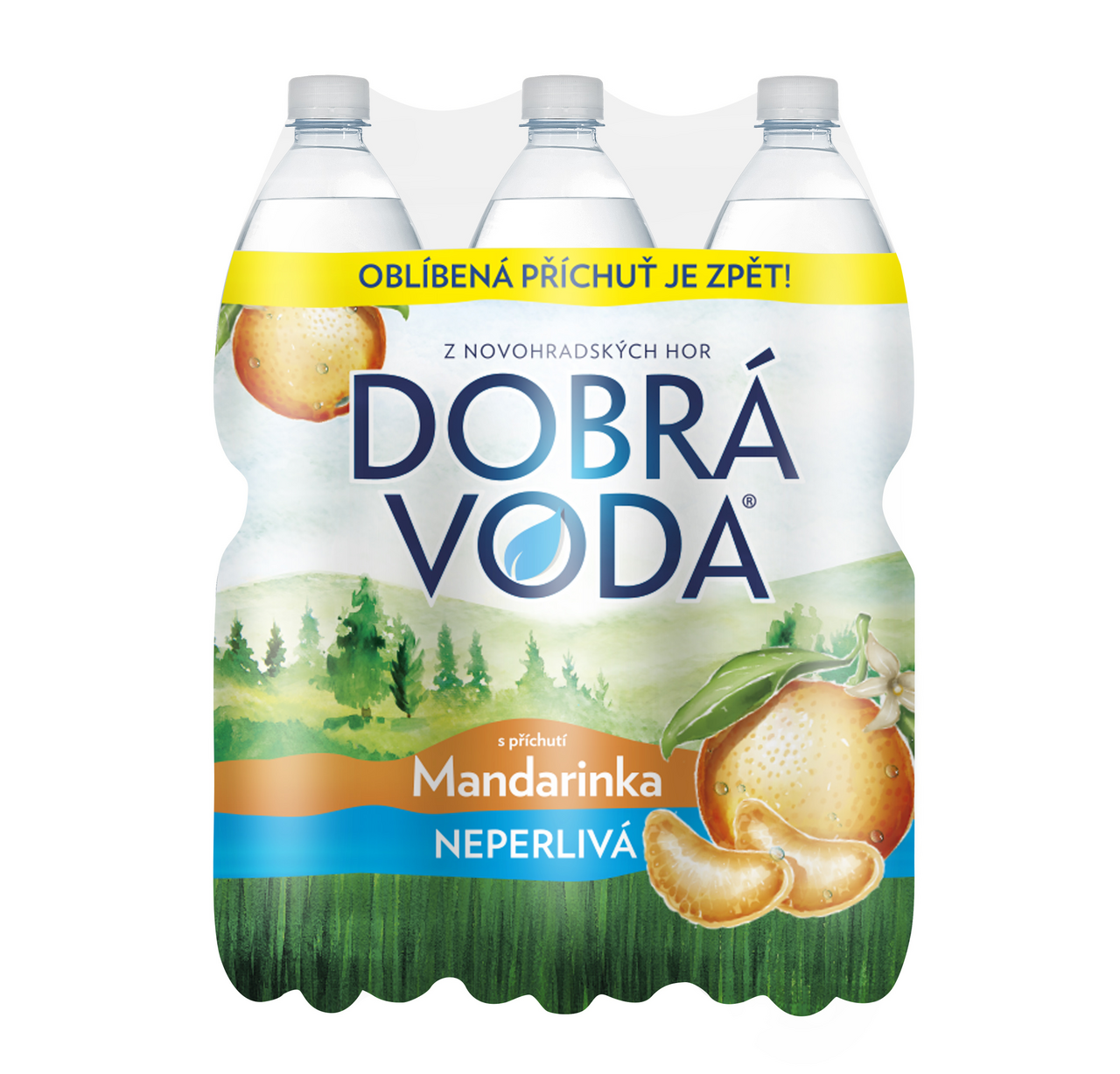 DOBRÁ VODA Ochucená mandarinka neperlivá 6 x 1,5 l