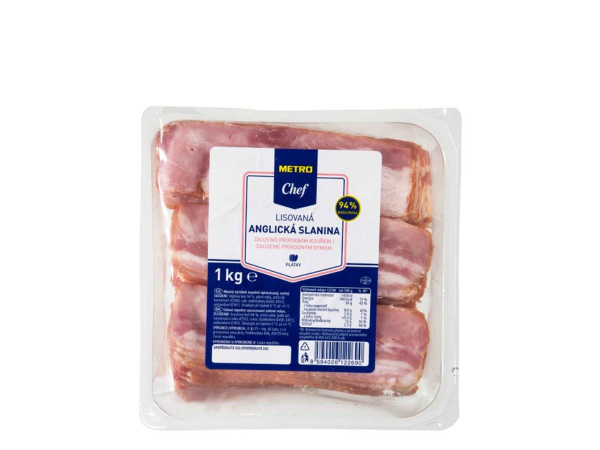 METRO Chef Anglická slanina lisovaná plátky chlaz. 1 kg