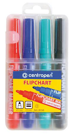centropen Značkovač Flipchart 8550 sada 4 ks