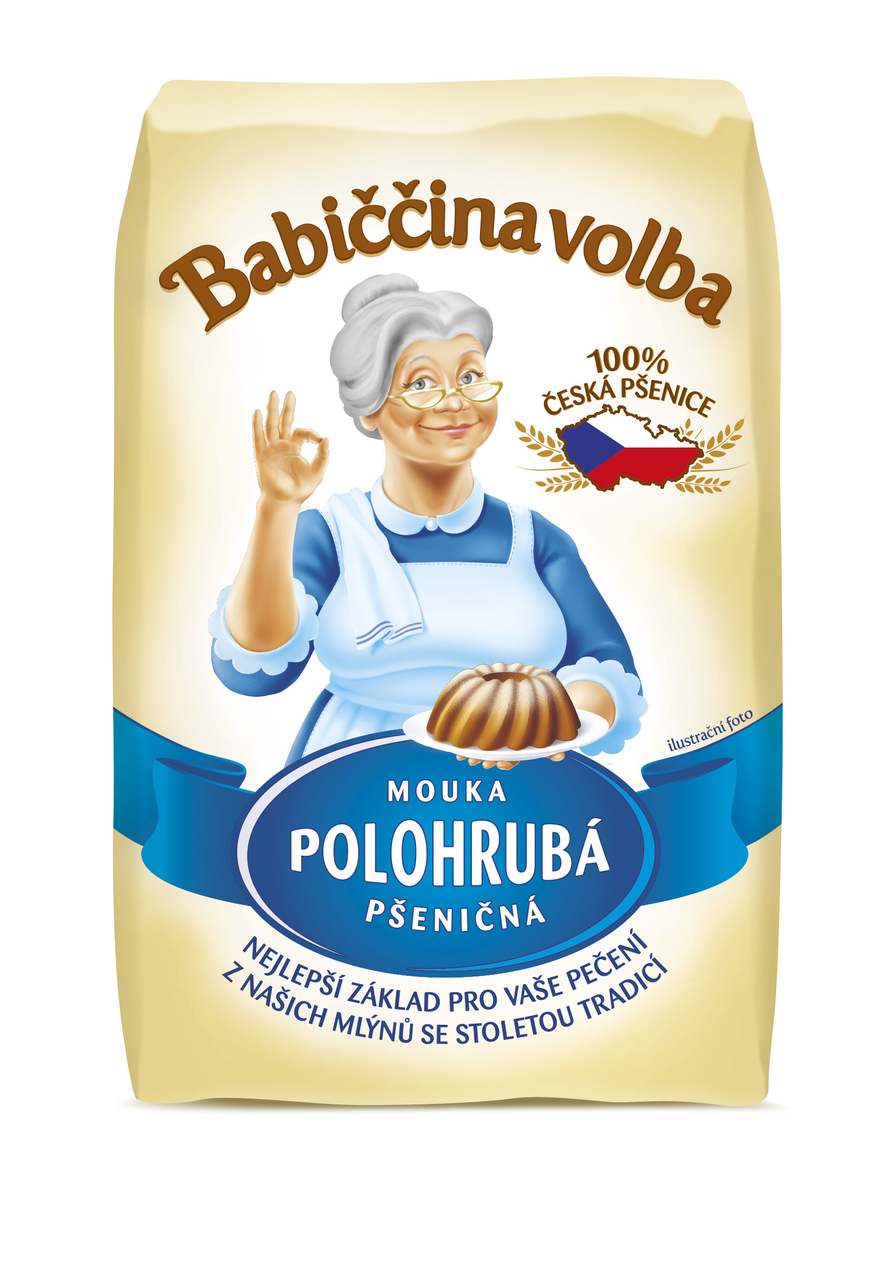 Babiččina volba Mouka pšeničná polohrubá 4 x 1 kg