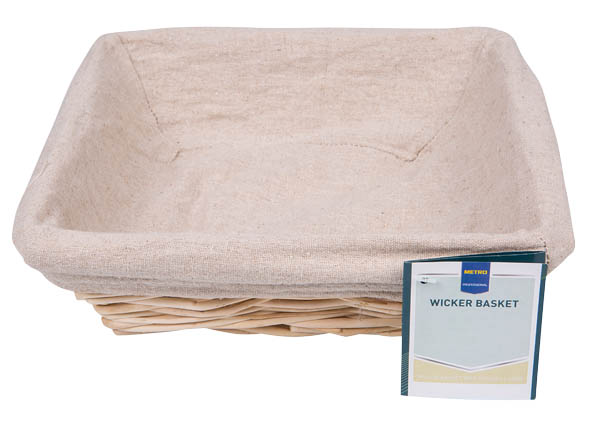METRO PROFESSIONAL Košík 25 x 25 cm přírodní s béžovou výplní 1 ks