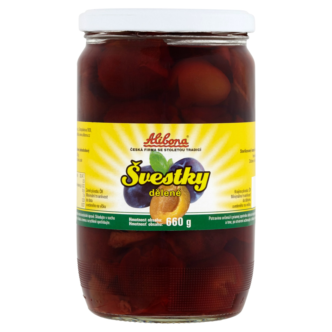 Alibona Švestky dělené 4 x 660 g