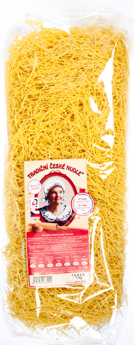 Dobšické těstoviny Nudle od babičky polévkové tenké 1 kg