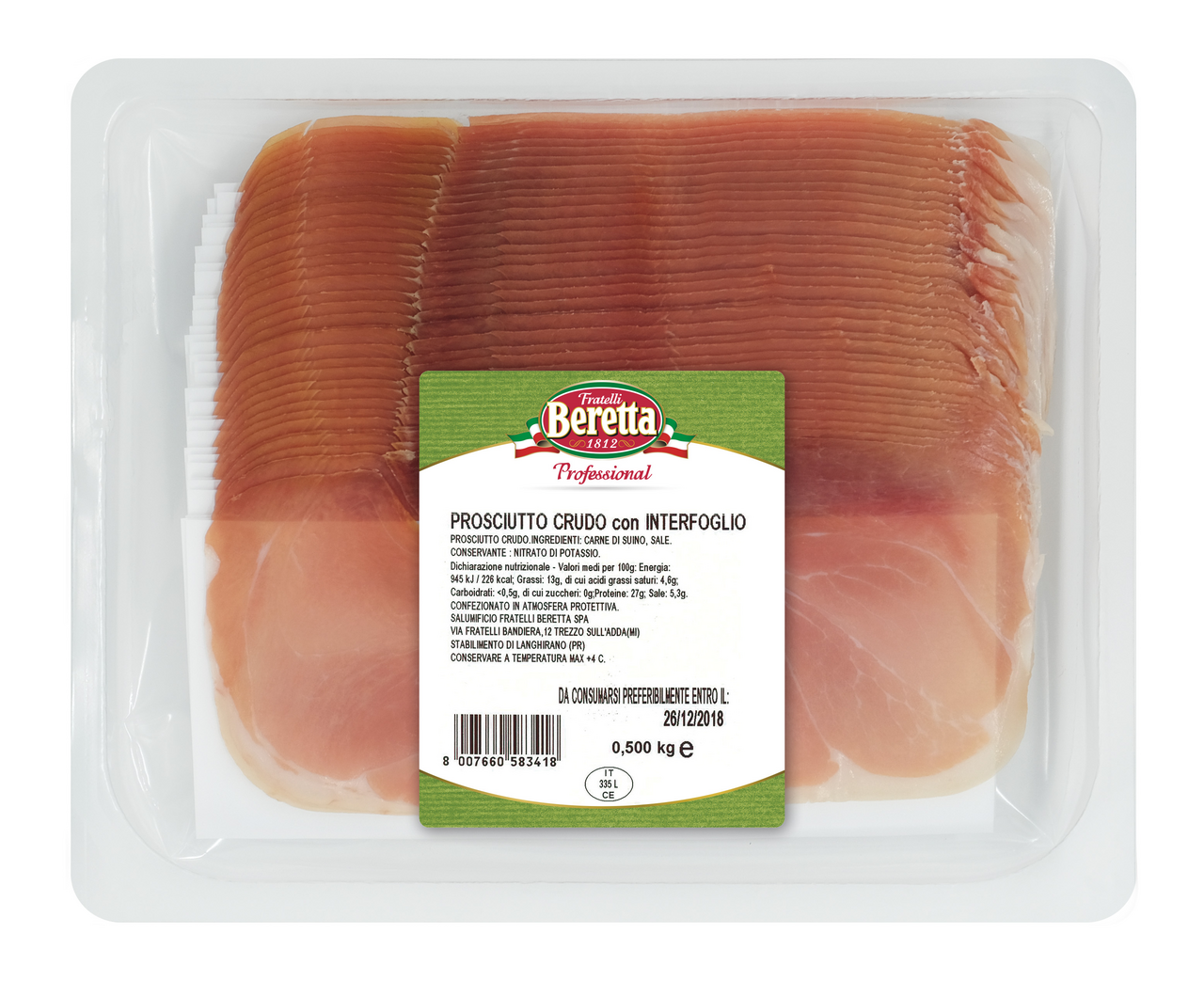 Beretta Prosciutto crudo plátky chlaz. 500 g