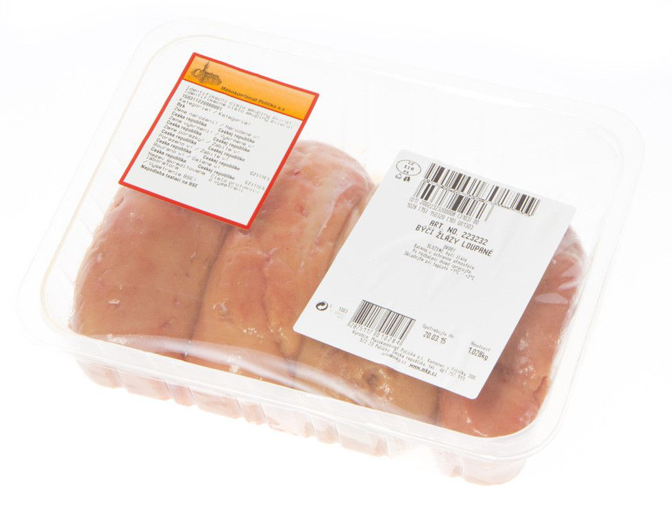 Býčí žlázy loupané chlaz. váž. cca 400 g