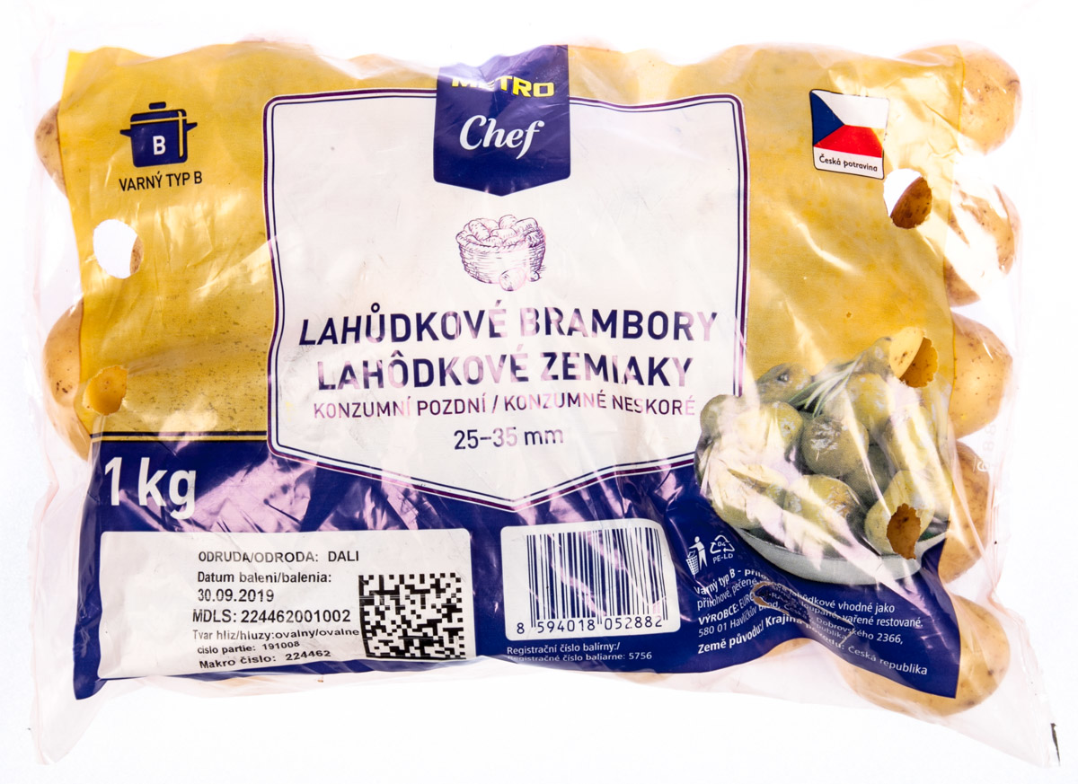 METRO Chef Brambory prané lahůdkové 25/35 typ B přílohové CZ čerstvé 1 kg