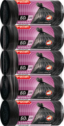Paclan Standard Pytle na odpad 60 l 5 x 20 ks