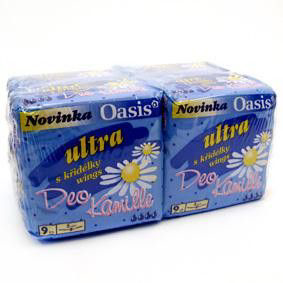 Oasis Ultra wings Deo Kamille dámské vložky 4 x 9 ks