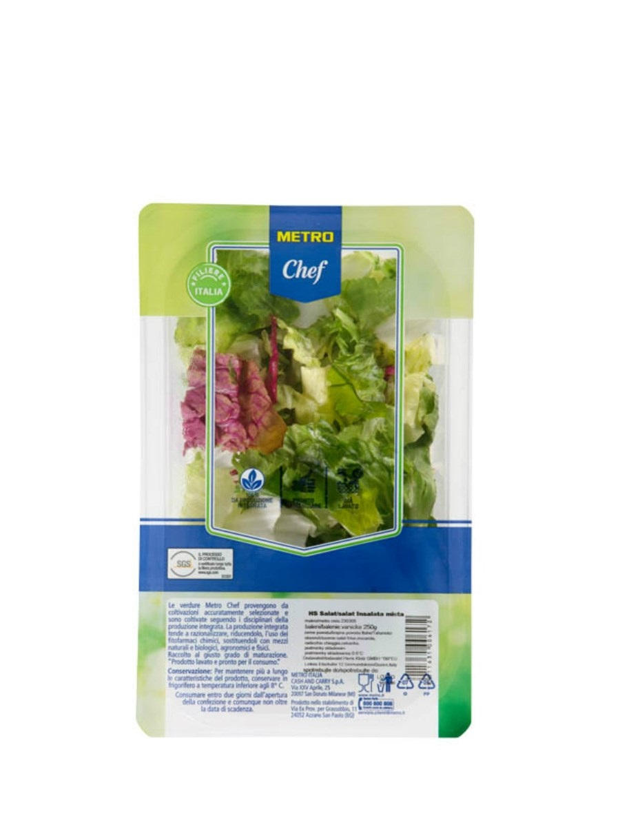 METRO Chef Salát Insalata Mista praný chlaz. 250 g vanička
