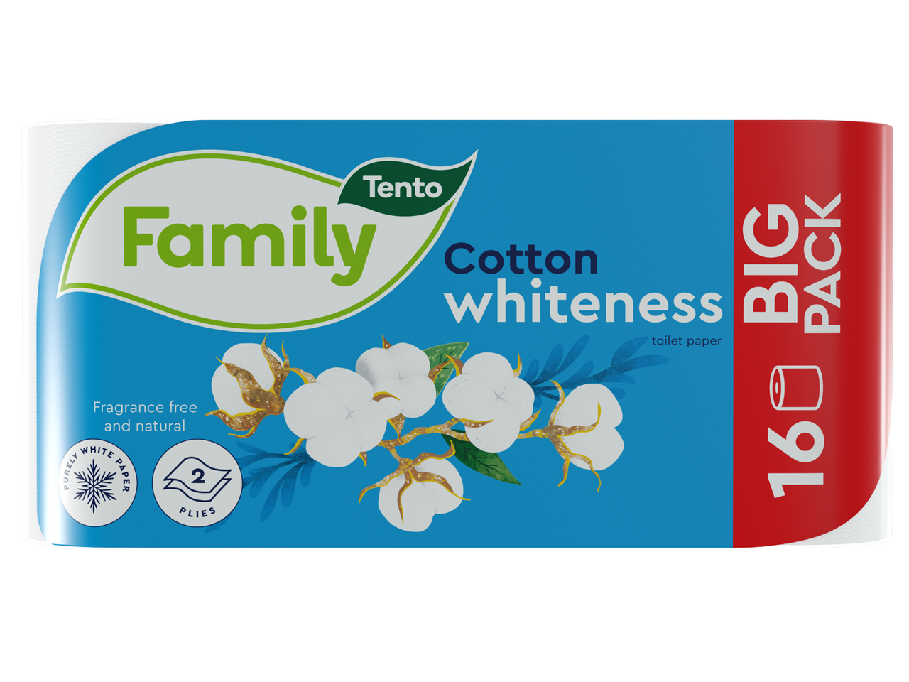 Tento White Cotton Whiteness Toaletní papír 2vrstvý 18 m 16 ks