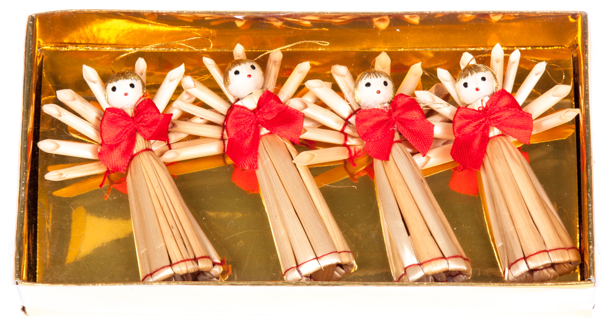 Figurky slaměné Andělíček 1 ks box