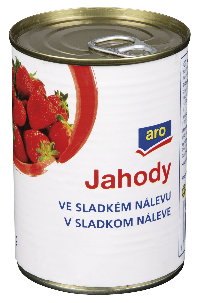 aro Kompot jahodový ve sladkém nálevu 8 x 425 ml