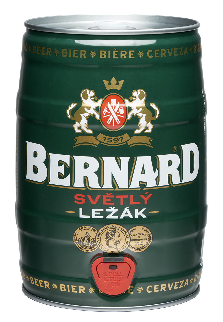 BERNARD Pivo světlý ležák 5 l plech