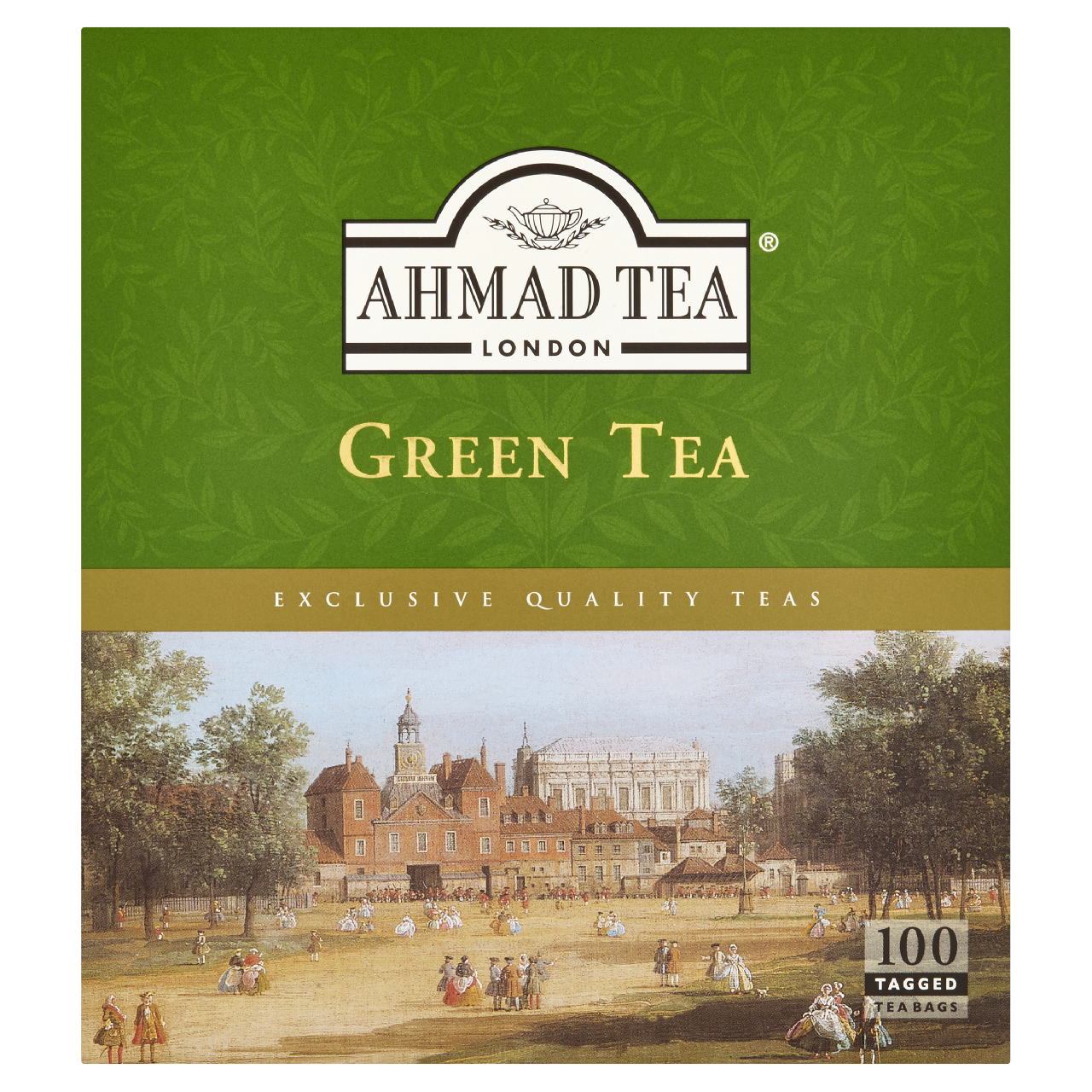 AHMAD TEA Zelený čaj s úvazkem 100 x 2 g