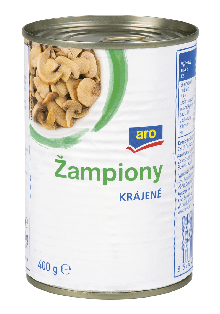 aro Žampiony krájené 8 x 400 g