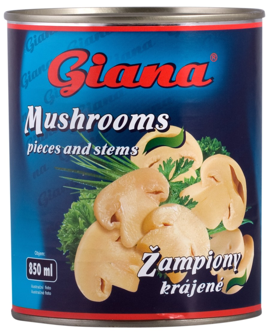 Giana Žampiony krájené 6 x 850 ml