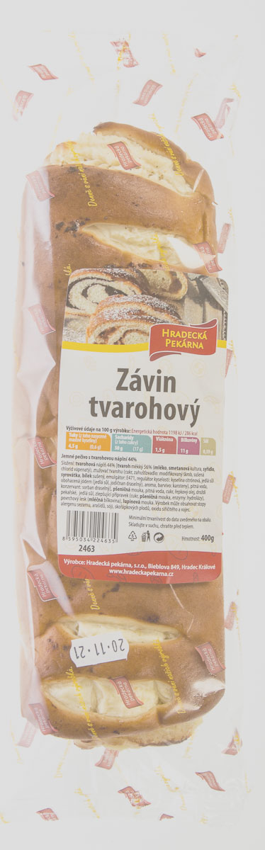HRADECKÁ PEKÁRNA Závin tvarohový 400 g