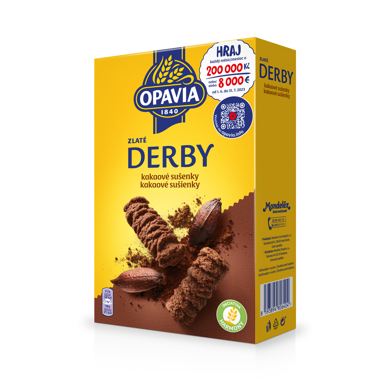 OPAVIA Zlaté Derby sušenky kakaové 14 x 220 g