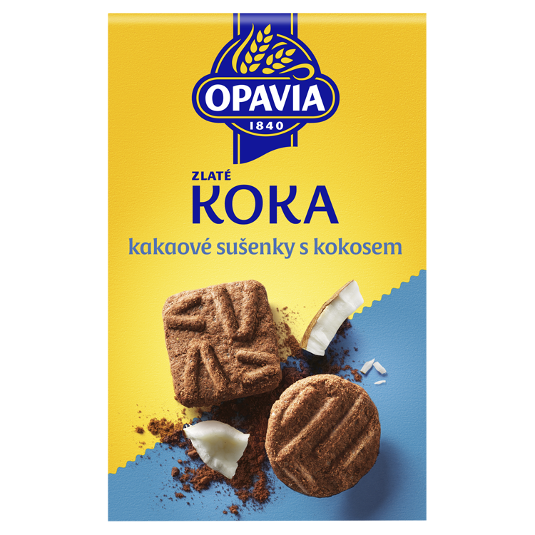 OPAVIA Zlaté Koka sušenky s kokosem a kakaem 14 x 180 g