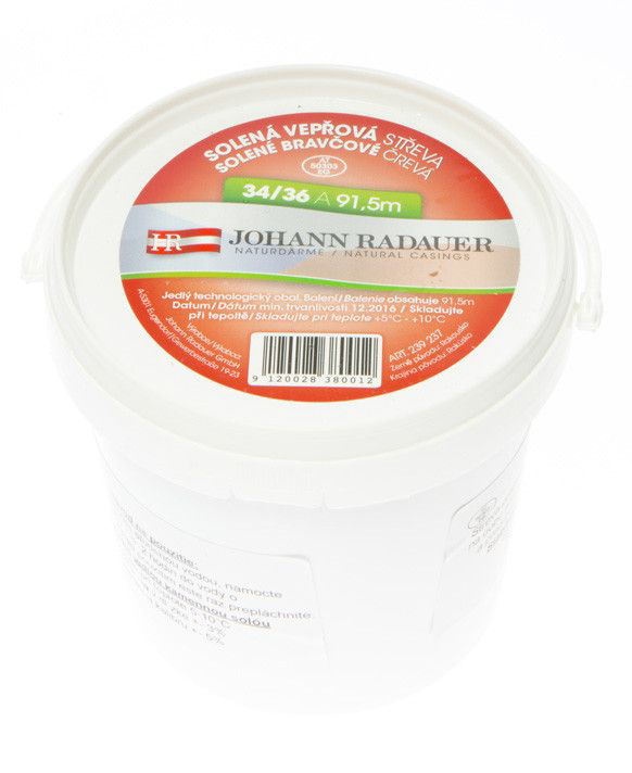 Vepřová střeva solená A 34/36 mm 91,5 m chlaz. cca 1 kg