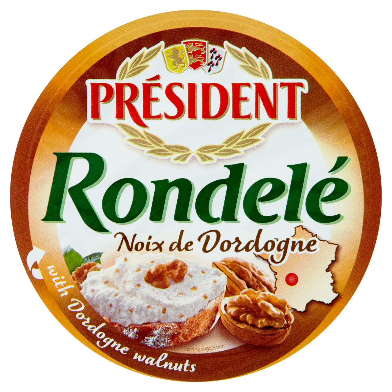 PRÉSIDENT Rondelé Noix de Dordogne Sýr s vlašskými ořechy chlaz. 3 x 100 g