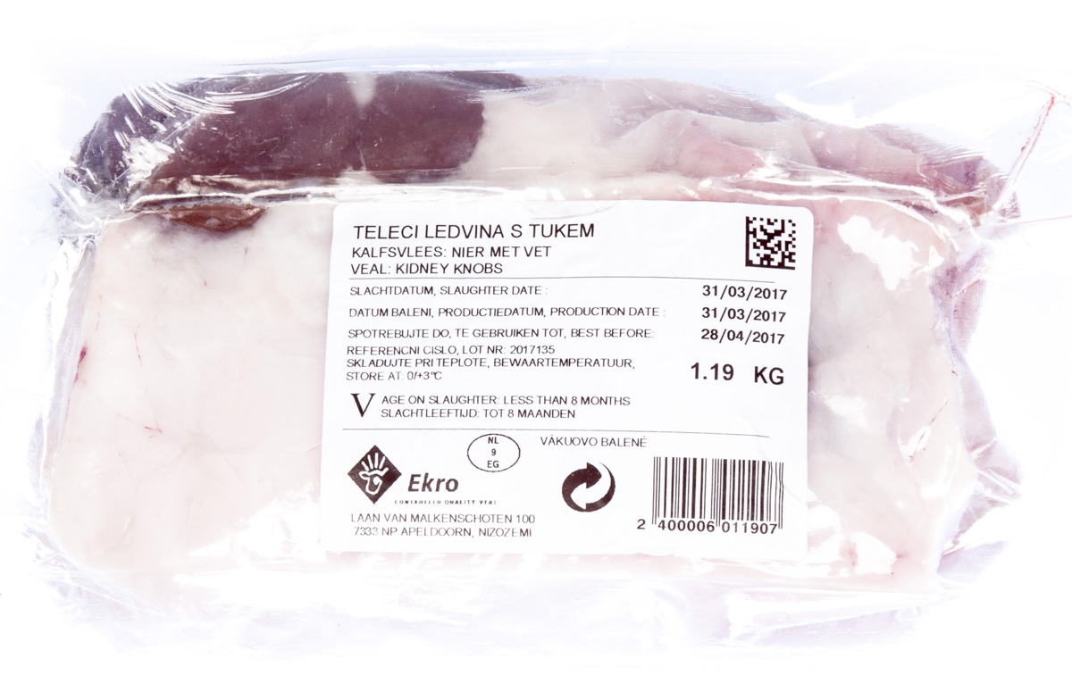 Telecí ledvina s tukem chlaz. váž. cca 0,5 kg