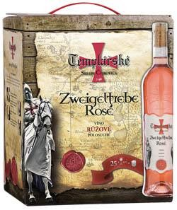Templářské sklepy Čejkovice Zweigeltrebe rosé 4 x 5 l BiB