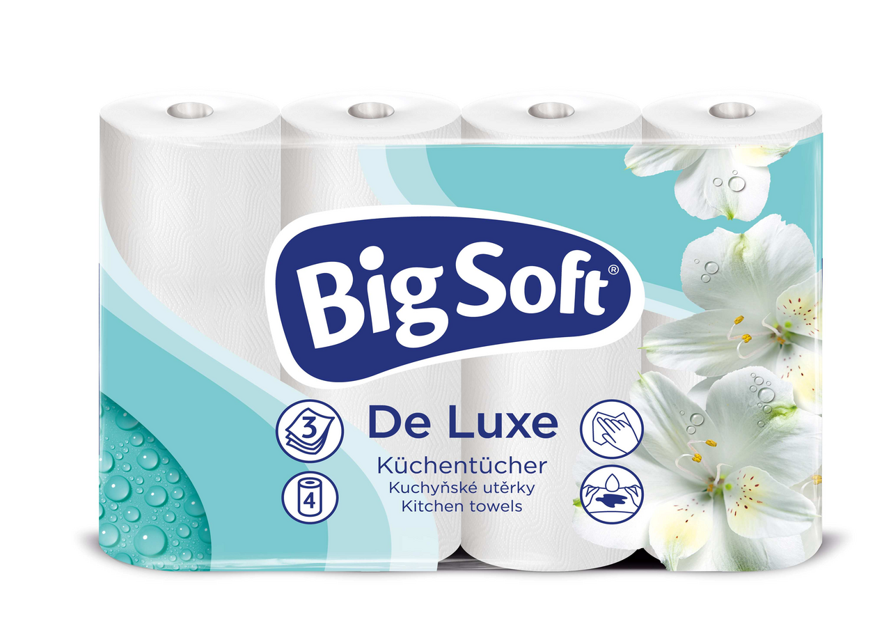 BIG SOFT Deluxe kuchyňské utěrky 3vrstvé 4 ks