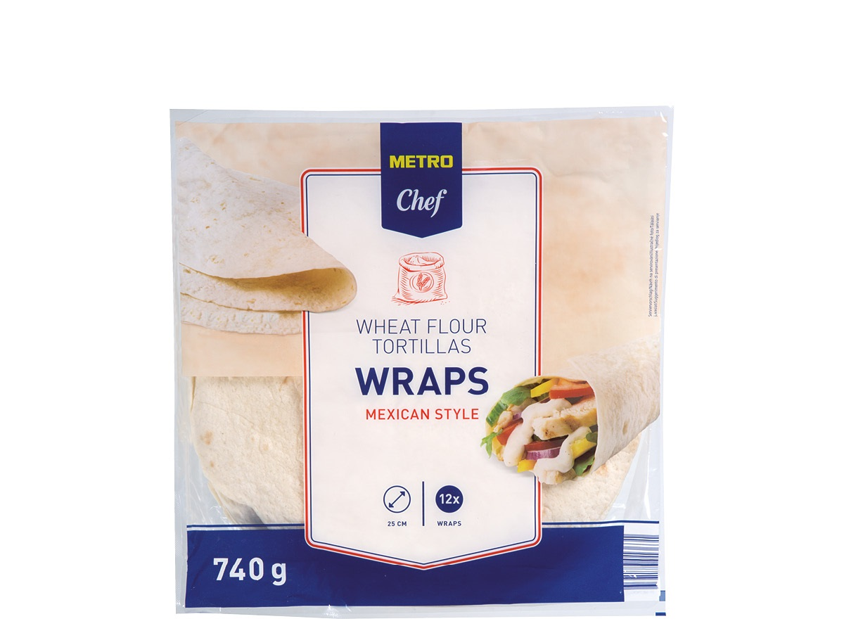 METRO Chef Tortillas Wraps Mexican Style 25 cm 12 x 62 g (740 g)